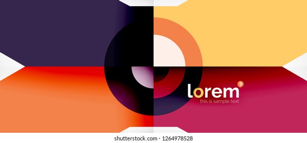 Geometric colorful shapes composition abstract background. Minimal dynamic design. Trendy abstract layout template for business or technology presentation or web brochure cover, wallpaper. Vector