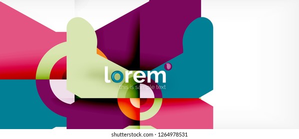 Geometric colorful shapes composition abstract background. Minimal dynamic design. Trendy abstract layout template for business or technology presentation or web brochure cover, wallpaper. Vector