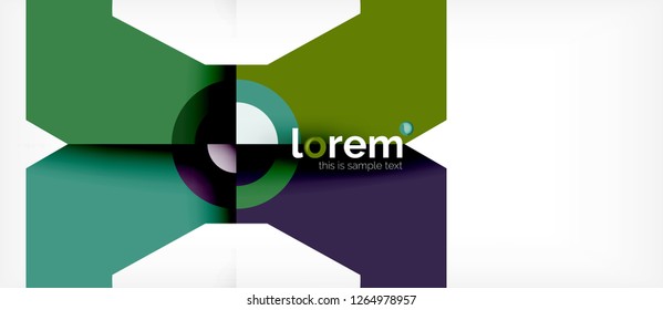 Geometric colorful shapes composition abstract background. Minimal dynamic design. Trendy abstract layout template for business or technology presentation or web brochure cover, wallpaper. Vector