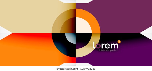 Geometric colorful shapes composition abstract background. Minimal dynamic design. Trendy abstract layout template for business or technology presentation or web brochure cover, wallpaper. Vector