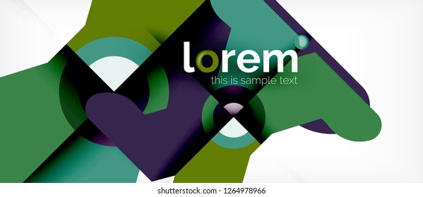 Geometric colorful shapes composition abstract background. Minimal dynamic design. Trendy abstract layout template for business or technology presentation or web brochure cover, wallpaper. Vector