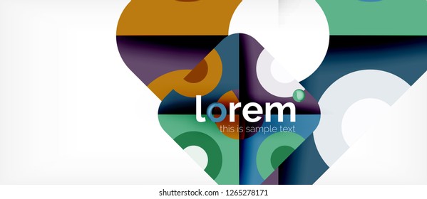 Geometric colorful shapes composition abstract background. Minimal dynamic design. Trendy abstract layout template for business or technology presentation or web brochure cover, wallpaper. Vector