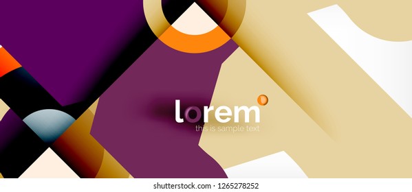 Geometric colorful shapes composition abstract background. Minimal dynamic design. Trendy abstract layout template for business or technology presentation or web brochure cover, wallpaper. Vector