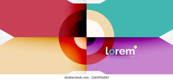 Geometric colorful shapes composition abstract background. Minimal dynamic design. Trendy abstract layout template for business or technology presentation or web brochure cover, wallpaper. Vector