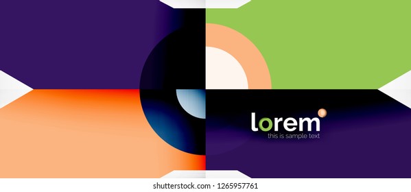 Geometric colorful shapes composition abstract background. Minimal dynamic design. Trendy abstract layout template for business or technology presentation or web brochure cover, wallpaper. Vector