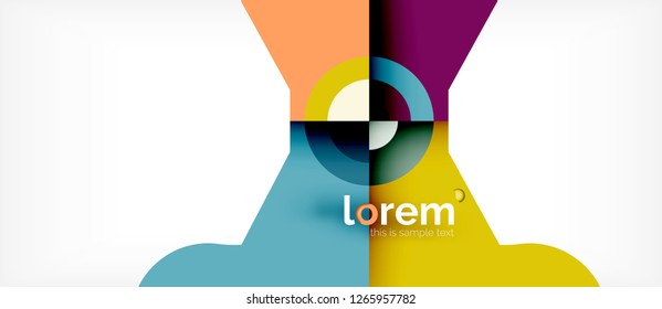 Geometric colorful shapes composition abstract background. Minimal dynamic design. Trendy abstract layout template for business or technology presentation or web brochure cover, wallpaper. Vector