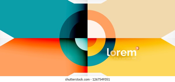 Geometric colorful shapes composition abstract background. Minimal dynamic design. Trendy abstract layout template for business or technology presentation or web brochure cover, wallpaper. Vector