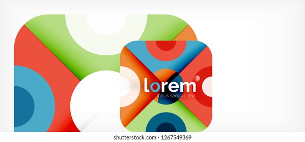 Geometric colorful shapes composition abstract background. Minimal dynamic design. Trendy abstract layout template for business or technology presentation or web brochure cover, wallpaper. Vector