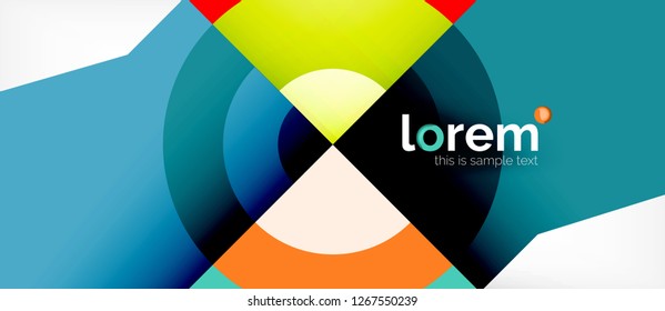 Geometric colorful shapes composition abstract background. Minimal dynamic design. Trendy abstract layout template for business or technology presentation or web brochure cover, wallpaper. Vector