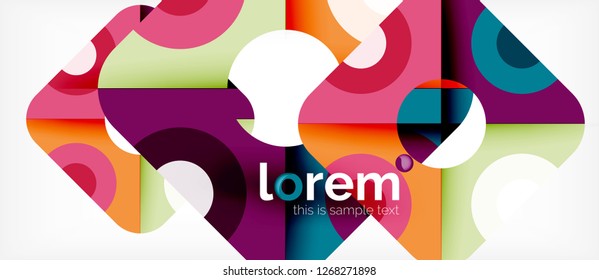 Geometric colorful shapes composition abstract background. Minimal dynamic design. Trendy abstract layout template for business or technology presentation or web brochure cover, wallpaper. Vector