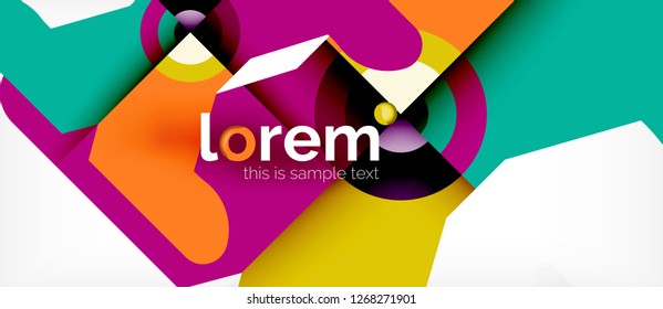 Composición de formas geométricas coloridas composición fondo abstracto. Diseño dinámico mínimo. Plantilla de diseño abstracto de moda para presentación de negocios o tecnología o portada de folletos web, fondo de pantalla. Vector