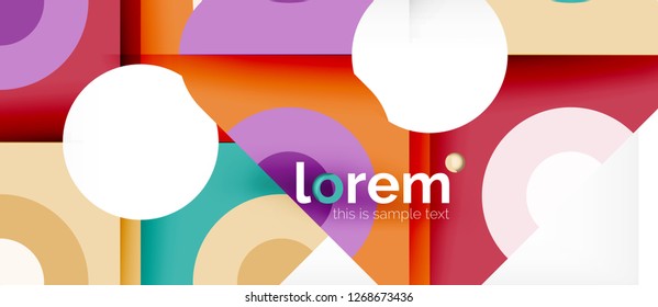 Geometric colorful shapes composition abstract background. Minimal dynamic design. Trendy abstract layout template for business or technology presentation or web brochure cover, wallpaper. Vector