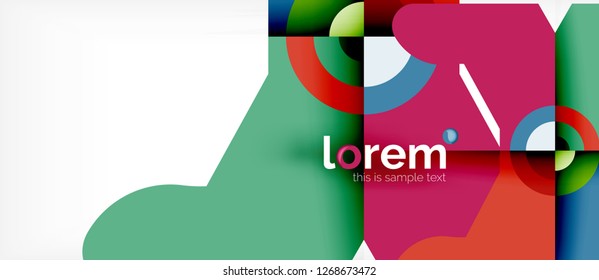 Formas coloridas geométricas composição fundo abstrato. Design dinâmico mínimo. Modelo de layout abstrato moderno para apresentação de negócios ou tecnologia ou capa de brochura da web, papel de parede. Vetor