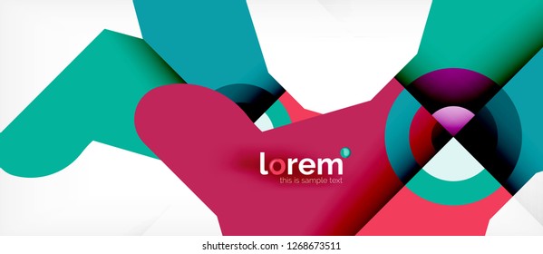 Geometric colorful shapes composition abstract background. Minimal dynamic design. Trendy abstract layout template for business or technology presentation or web brochure cover, wallpaper. Vector