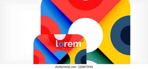 Geometric colorful shapes composition abstract background. Minimal dynamic design. Trendy abstract layout template for business or technology presentation or web brochure cover, wallpaper. Vector