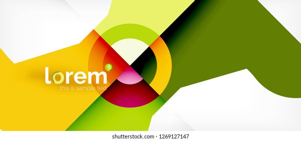Formas coloridas geométricas composição fundo abstrato. Design dinâmico mínimo. Modelo de layout abstrato moderno para apresentação de negócios ou tecnologia ou capa de brochura da web, papel de parede. Vetor