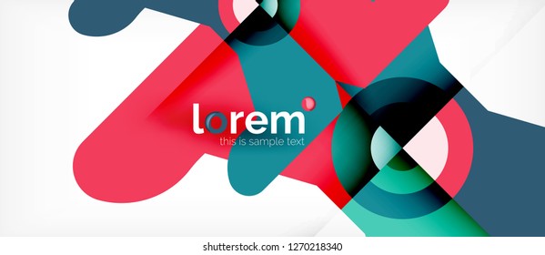 Composición de formas geométricas coloridas composición fondo abstracto. Diseño dinámico mínimo. Plantilla de diseño abstracto de moda para presentación de negocios o tecnología o portada de folletos web, fondo de pantalla. Vector