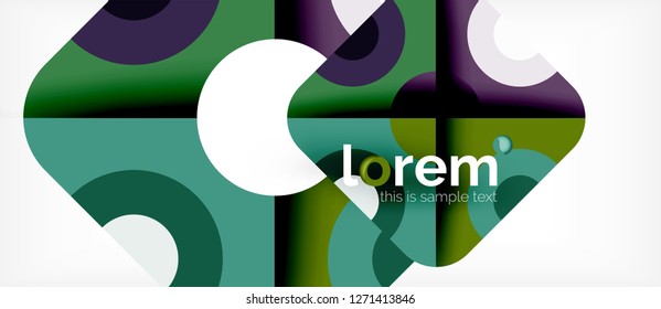 Geometric colorful shapes composition abstract background. Minimal dynamic design. Trendy abstract layout template for business or technology presentation or web brochure cover, wallpaper. Vector