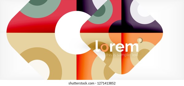 Composición de formas geométricas coloridas composición fondo abstracto. Diseño dinámico mínimo. Plantilla de diseño abstracto de moda para presentación de negocios o tecnología o portada de folletos web, fondo de pantalla. Vector
