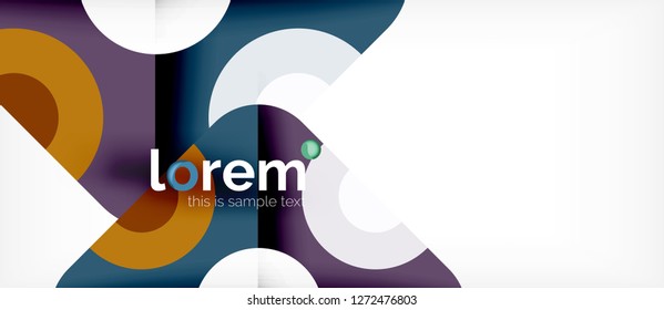 Geometric colorful shapes composition abstract background. Minimal dynamic design. Trendy abstract layout template for business or technology presentation or web brochure cover, wallpaper. Vector