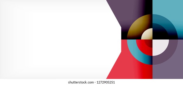 Geometric colorful shapes composition abstract background. Minimal dynamic design. Trendy abstract layout template for business or technology presentation or web brochure cover, wallpaper. Vector