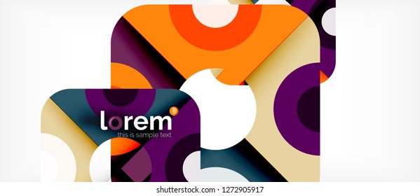 Geometric colorful shapes composition abstract background. Minimal dynamic design. Trendy abstract layout template for business or technology presentation or web brochure cover, wallpaper. Vector
