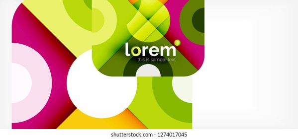 Composición de formas geométricas coloridas composición fondo abstracto. Diseño dinámico mínimo. Plantilla de diseño abstracto de moda para presentación de negocios o tecnología o portada de folletos web, fondo de pantalla. Vector