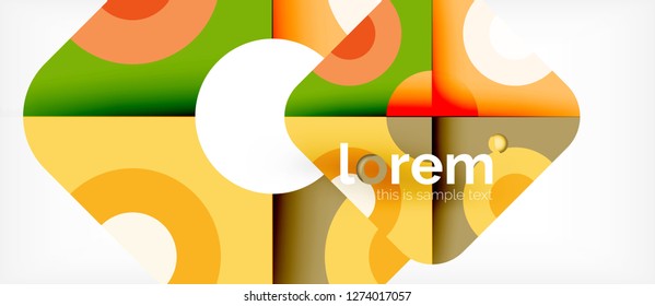 Composición de formas geométricas coloridas composición fondo abstracto. Diseño dinámico mínimo. Plantilla de diseño abstracto de moda para presentación de negocios o tecnología o portada de folletos web, fondo de pantalla. Vector
