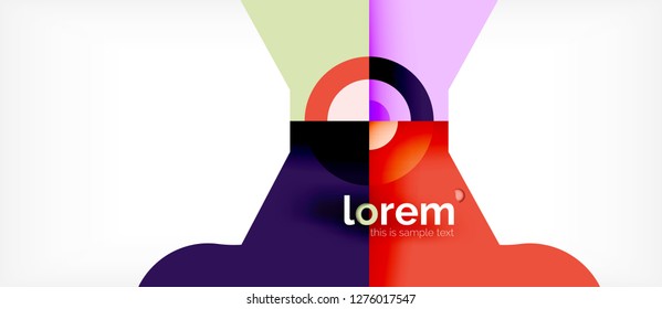 Geometric colorful shapes composition abstract background. Minimal dynamic design. Trendy abstract layout template for business or technology presentation or web brochure cover, wallpaper. Vector