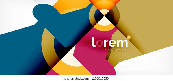 Geometric colorful shapes composition abstract background. Minimal dynamic design. Trendy abstract layout template for business or technology presentation or web brochure cover, wallpaper. Vector