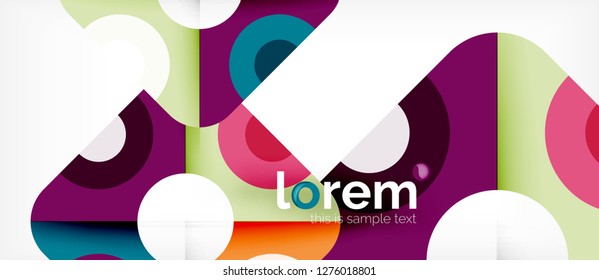 Geometric colorful shapes composition abstract background. Minimal dynamic design. Trendy abstract layout template for business or technology presentation or web brochure cover, wallpaper. Vector