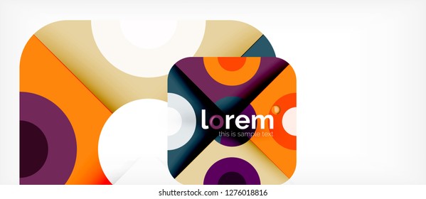 Composición de formas geométricas coloridas composición fondo abstracto. Diseño dinámico mínimo. Plantilla de diseño abstracto de moda para presentación de negocios o tecnología o portada de folletos web, fondo de pantalla. Vector