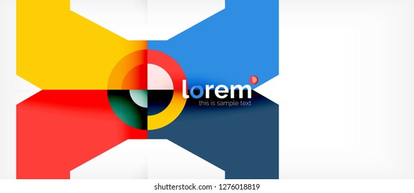 Formas coloridas geométricas composição fundo abstrato. Design dinâmico mínimo. Modelo de layout abstrato moderno para apresentação de negócios ou tecnologia ou capa de brochura da web, papel de parede. Vetor