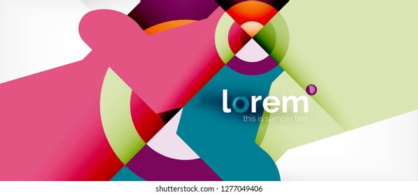 Geometric colorful shapes composition abstract background. Minimal dynamic design. Trendy abstract layout template for business or technology presentation or web brochure cover, wallpaper. Vector
