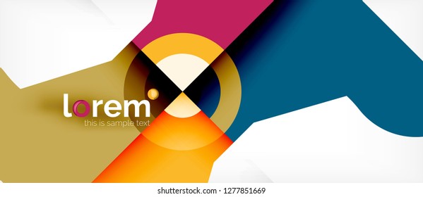 Geometric colorful shapes composition abstract background. Minimal dynamic design. Trendy abstract layout template for business or technology presentation or web brochure cover, wallpaper. Vector