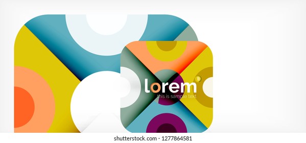 Formas coloridas geométricas composição fundo abstrato. Design dinâmico mínimo. Modelo de layout abstrato moderno para apresentação de negócios ou tecnologia ou capa de brochura da web, papel de parede. Vetor
