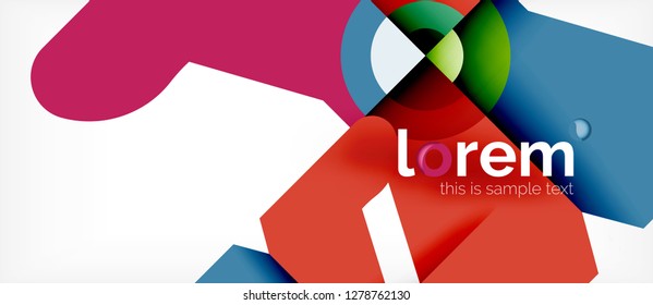 Geometric colorful shapes composition abstract background. Minimal dynamic design. Trendy abstract layout template for business or technology presentation or web brochure cover, wallpaper. Vector