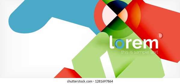 Geometric colorful shapes composition abstract background. Minimal dynamic design. Trendy abstract layout template for business or technology presentation or web brochure cover, wallpaper. Vector