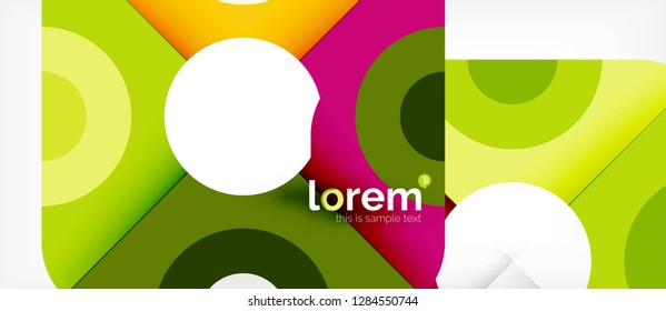 Geometric colorful shapes composition abstract background. Minimal dynamic design. Trendy abstract layout template for business or technology presentation or web brochure cover, wallpaper. Vector