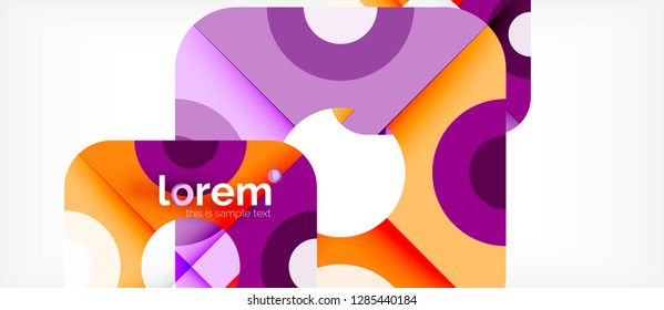 Geometric colorful shapes composition abstract background. Minimal dynamic design. Trendy abstract layout template for business or technology presentation or web brochure cover, wallpaper. Vector