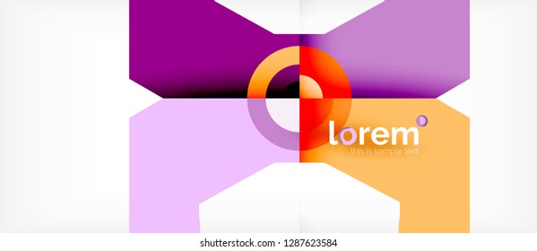 Geometric colorful shapes composition abstract background. Minimal dynamic design. Trendy abstract layout template for business or technology presentation or web brochure cover, wallpaper. Vector