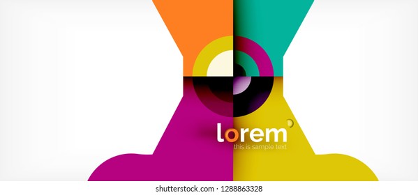 Geometric colorful shapes composition abstract background. Minimal dynamic design. Trendy abstract layout template for business or technology presentation or web brochure cover, wallpaper. Vector