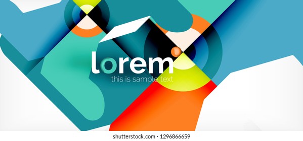 Composición de formas geométricas coloridas composición fondo abstracto. Diseño dinámico mínimo. Plantilla de diseño abstracto de moda para presentación de negocios o tecnología o portada de folletos web, fondo de pantalla. Vector
