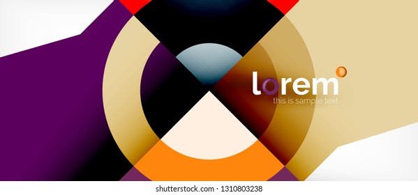 Geometric colorful shapes composition abstract background. Minimal dynamic design. Trendy abstract layout template for business or technology presentation or web brochure cover, wallpaper. Vector