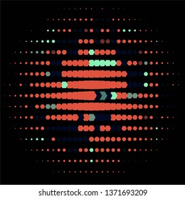 Geometric colorful vector background. Abstract halftone illustration pattern. Vintage texture