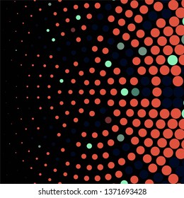 Geometric colorful vector background. Abstract halftone illustration pattern. Vintage texture