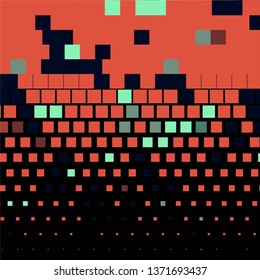 Geometric colorful vector background. Abstract halftone illustration pattern. Vintage texture