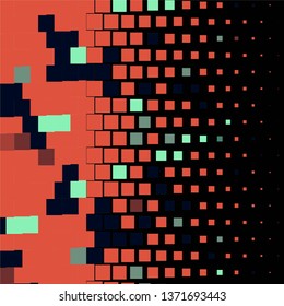 Geometric colorful vector background. Abstract halftone illustration pattern. Vintage texture