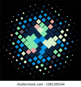 Geometric colorful vector background. Abstract halftone illustration pattern. Vintage texture