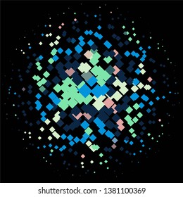 Geometric colorful vector background. Abstract halftone illustration pattern. Vintage texture